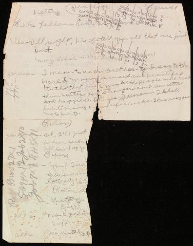  Various notes; names, numbers, records in Cherokee and English 