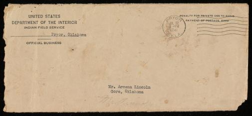  Envelope with name on verso, \