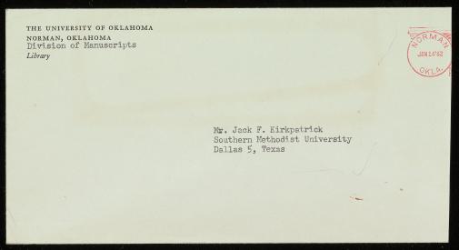  Envelope with unidentified text and note with Kilpatrick children\'s names in Cherokee 